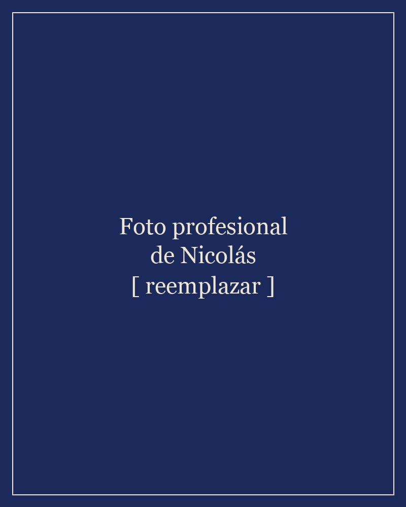 Retrato de Nicolás Bonomo, abogado de accidentes, ART y seguros